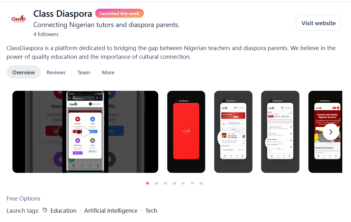 ClassDiaspora Launches on Product Hunt!