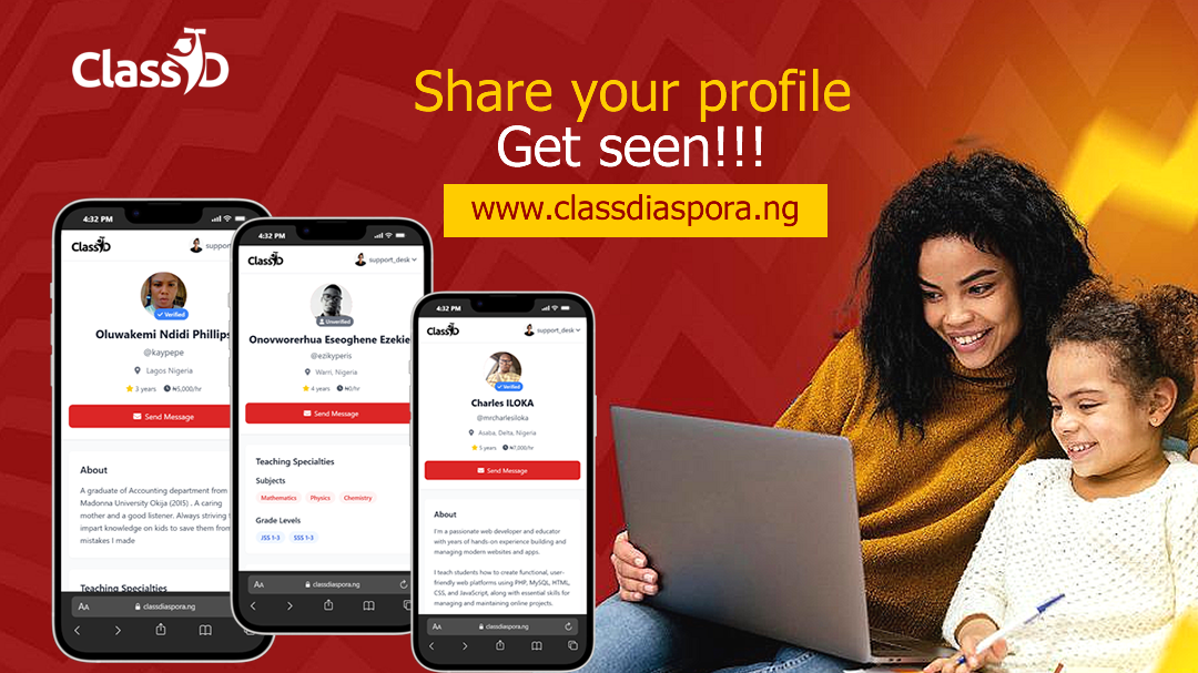 Share Your Profile. Get Seen. Teach Globally with ClassDiaspora
