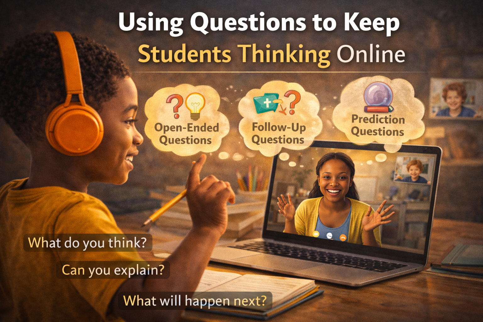 Using Questions to Keep Students Thinking Online